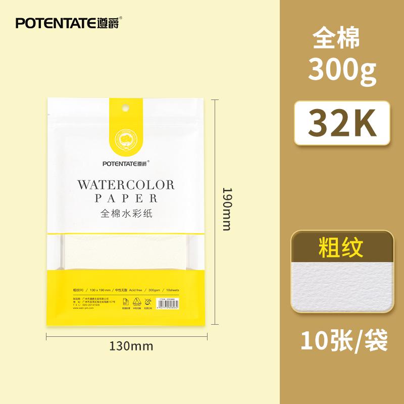POTENTATE 300g Cotton Watercolor Paper in Bag Cold Press Hot Press Rough Sketching Painting 4K 8K 16K 32K Portable Acid Free