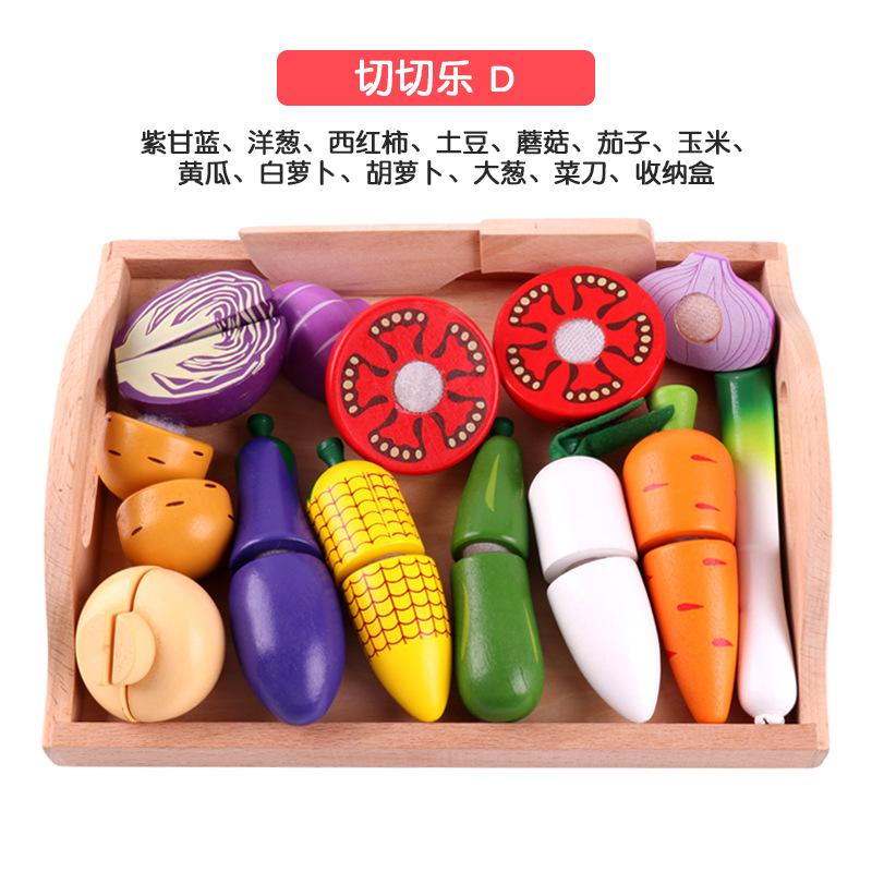 Wooden Children'S Early Education Simulation Playing House Fruits And Vegetables Velcro Cheche Le Creative Kitchen Toys