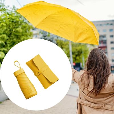 Mini Guarda-chuva para Bolsa Viagem Meninas e Mulheres À Prova de Vento Pequeno de Bolso