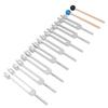 8-teiliges Stimmgabel-Set Aluminiumlegierung Stimmgabel 126,22 Hz Klangheilungs-Werkzeug mit Hammer Reinigungstuch Silber