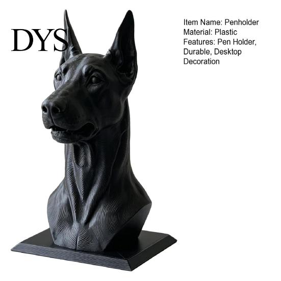Sophisticated Desk Decor Doberman Dog Shape Pen Holder, Creative Plastic Stationery Organizer, Cool Office Supplies 3D Print Desktop Decoration,