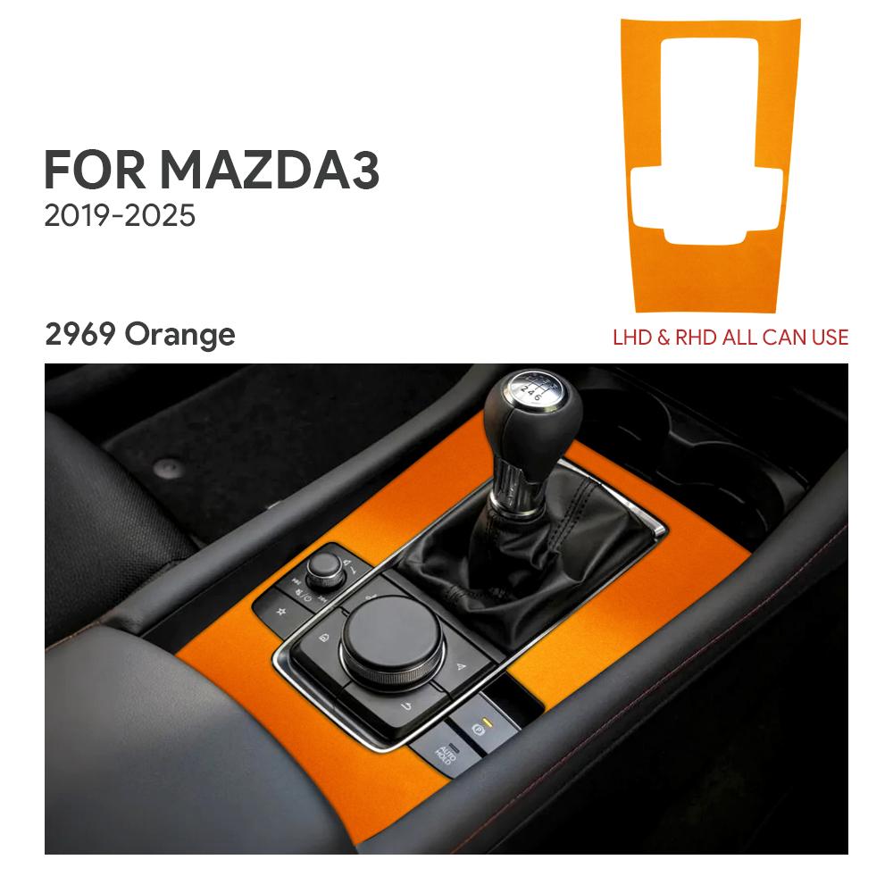 Top Wildleder Zieraufkleber für Mazda 3 Axela BP 2019 2020 2025 2025 2025 2025 2025 Auto Mittelkonsole Schaltknauf