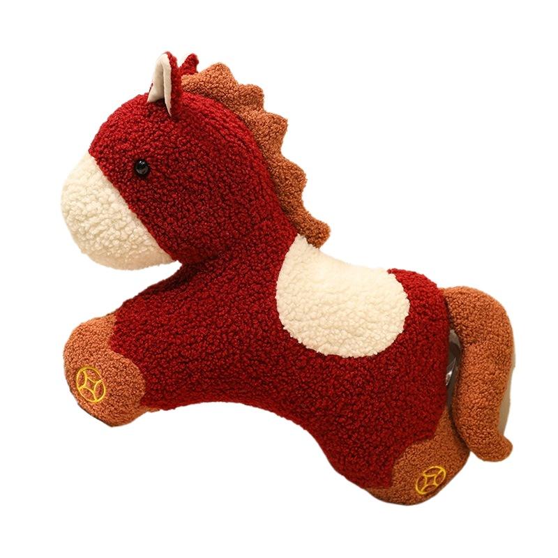Year of The Horse Plush Pillow Cute Animal Shape Sofa Cushion Car Backrest Decor New Year Gift Home Ornament