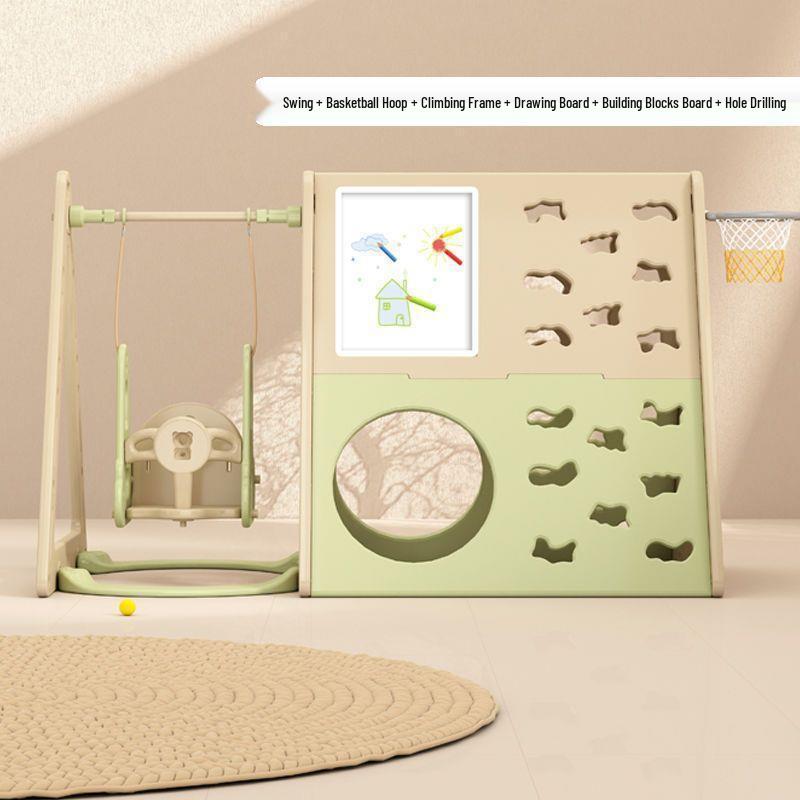 Indoor Playground Swing & Climbing Frame for Infants & Children Single Swing