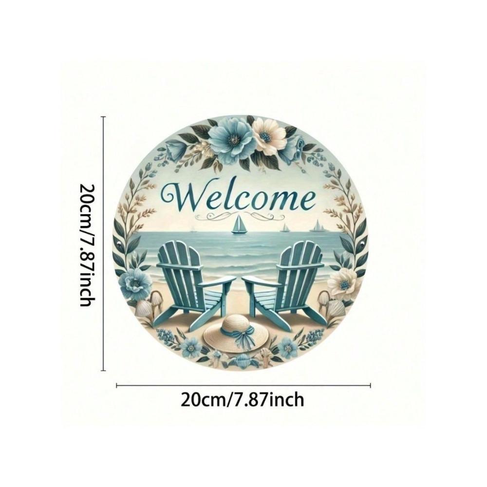 Summer Beach Metal Wall Art Engraved Sign Home Decor