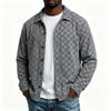 Veste chemise décontractée en tissu pour homme avec col à revers et fermeture boutonnée simple