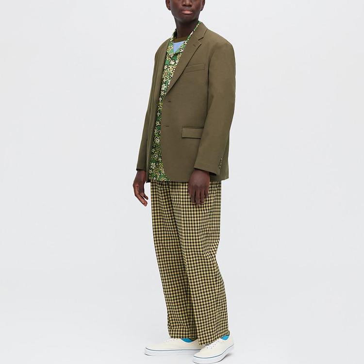 Uniqlo x MARNI Wide Fit Check Tuck Pants (Asia Sizing) Yellow Unisex Streetwear 449641-42