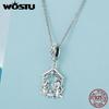 WOSTU 925 Silver Jesus Nativity Scene Charm The Birth Of Jesus Pendant Fit Bracelet Necklace Making DIY Unqiue Gift