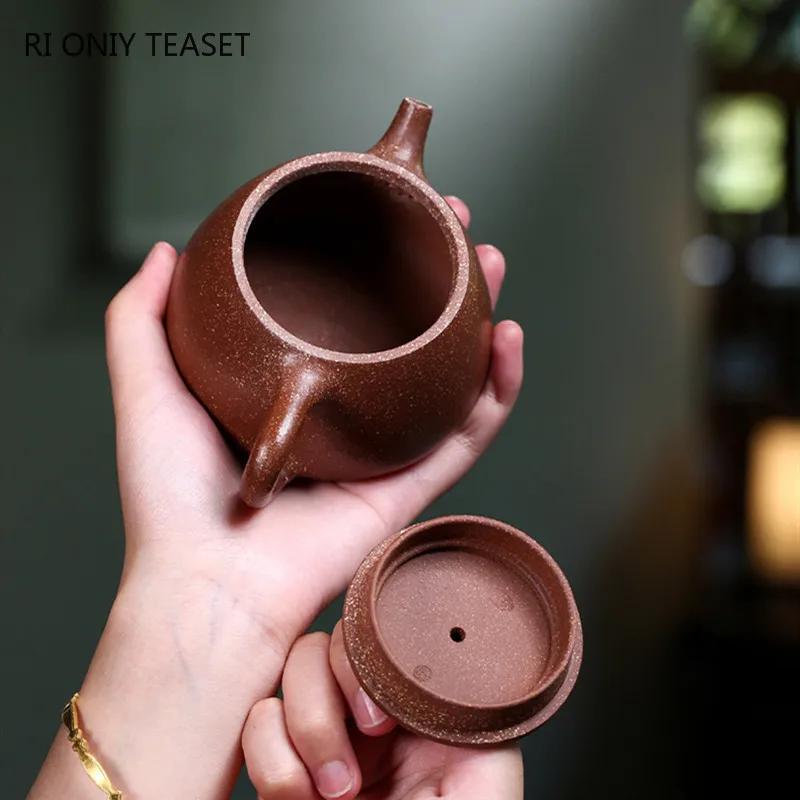 230ml Authentic Chinese Yixing Purple Clay Teapots Famous Artists Handmade High Stone Scoop Tea Pot Kettle Zisha Tea Set Teaware