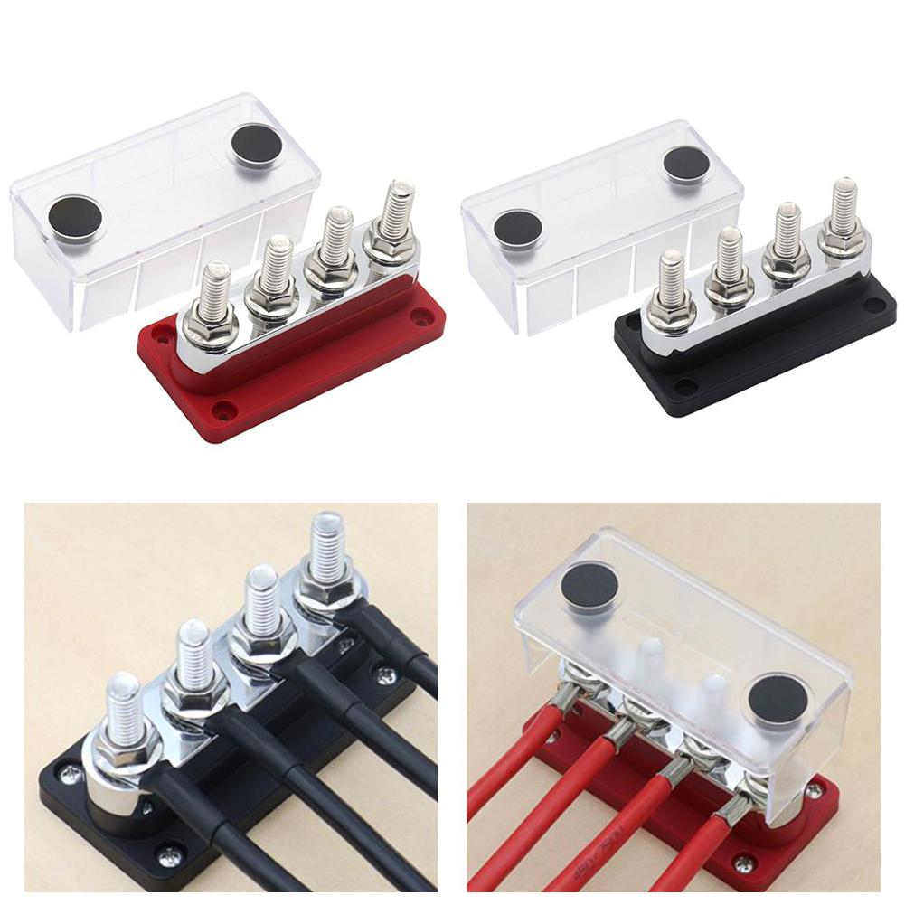 Robust Power Distribution BusBar 600A at 48V DC with Compact Design and Four Stud Terminals for Efficient Electrical Solutions