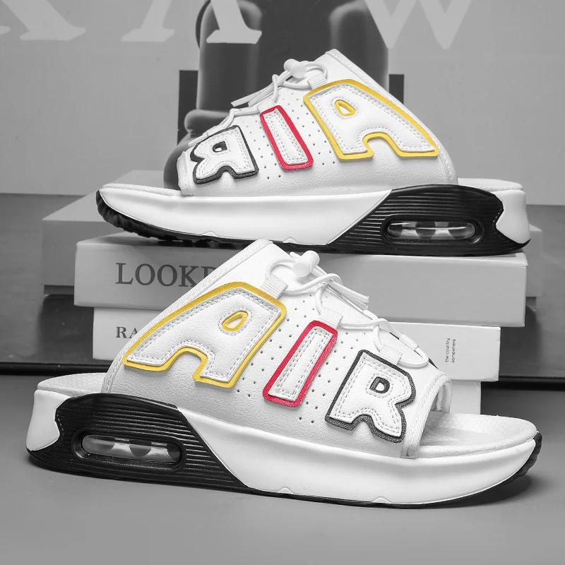 

Новые последние летние сандалии для отдыха на воздушной подушке с противоскользящим покрытием для мужчин, универсальные модные пляжные туфли из искусственной кожи, размер 39-44 39