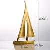 Creativity Smooth Sailing Sailboat Ferry Hollow Out Resin Golden Crafts Ornaments Modern Home Decoration Furnishings Figures