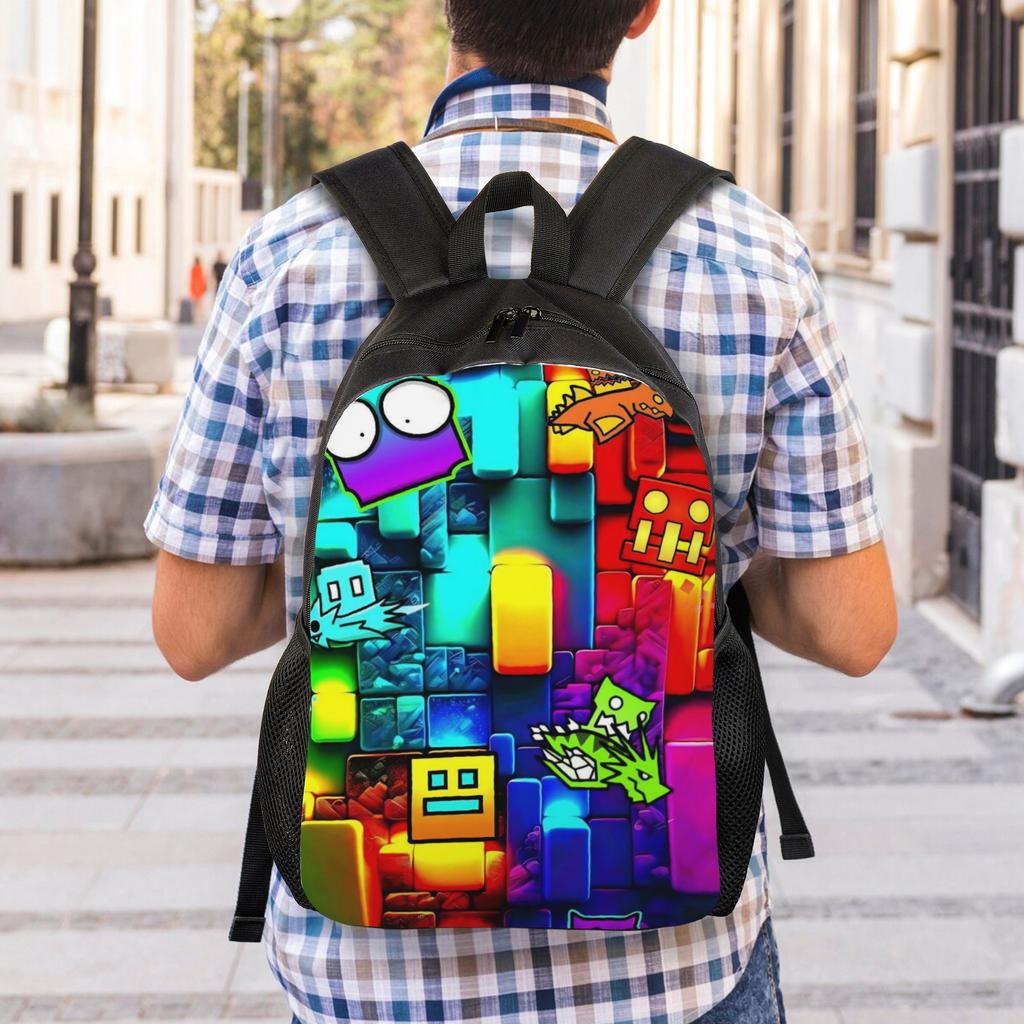 Zaino Geometries Dash per Uomo Donna Moda Scuola Superiore Giorno Lavoro Borse in Tela per Computer Portatile Durevole