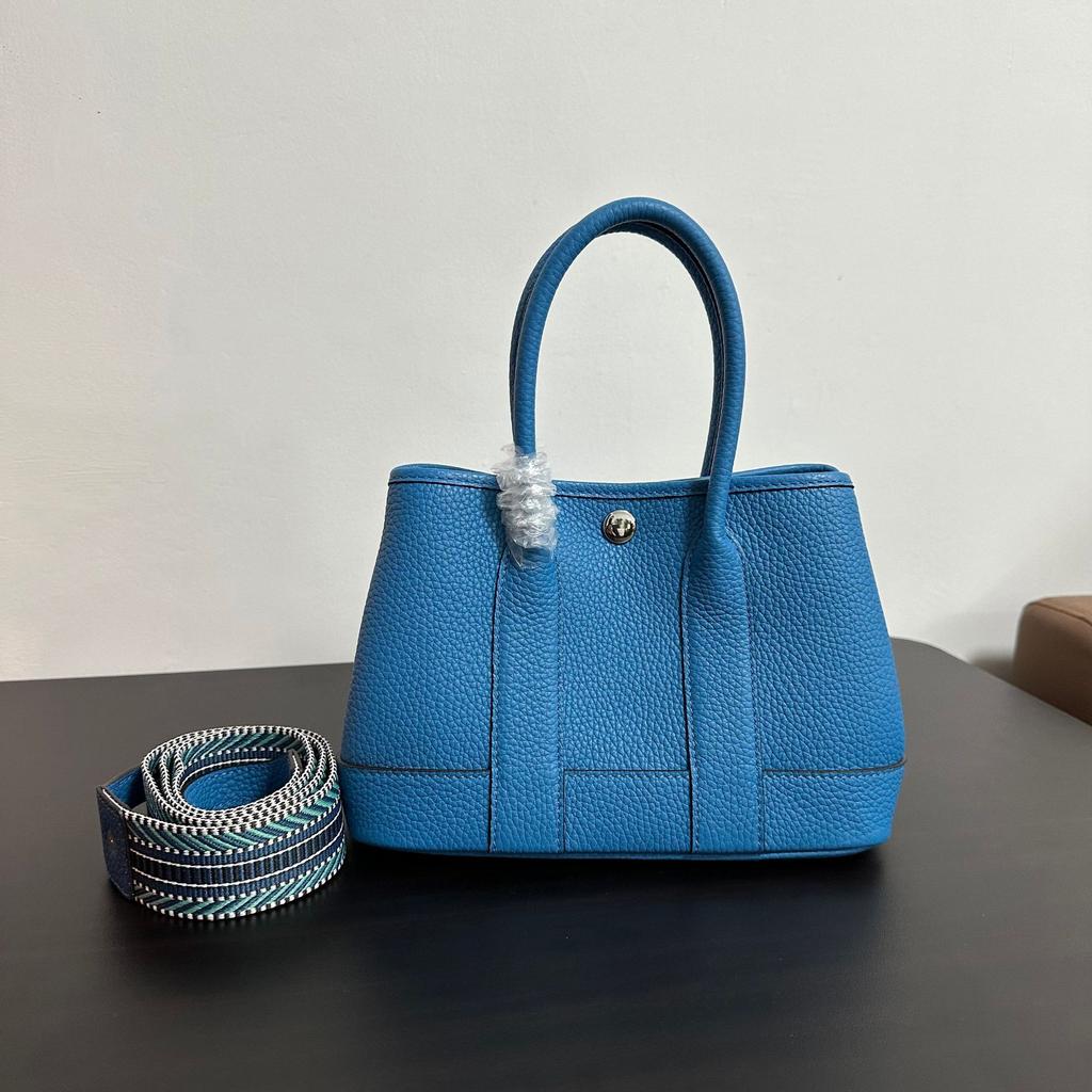 Top Layer TC Cowhide  Mini Garden Bag Genuine Leather Tote Bag Single Shoulder Crossbody Handbag Wide Shoulder Strap Women's Bag