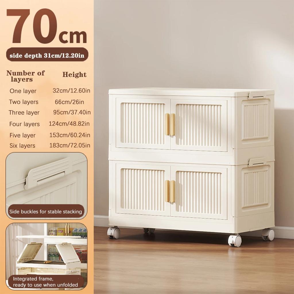 Skládací úložná skříňka 1-6 polic s kolečky Velkokapacitní úložná skříň Úložný box Organizér na oblečení Úložný kontejner