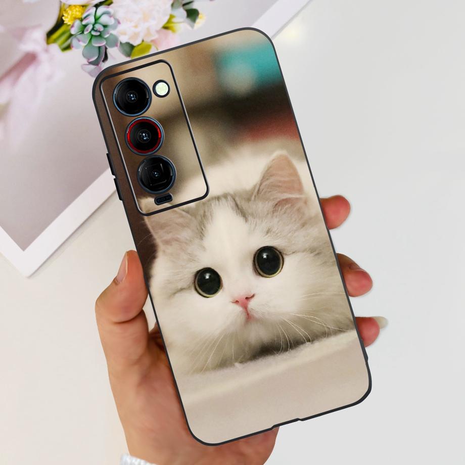 For Tecno Camon 18 P 18 Premier Camon18 Phone Case Capa Soft Liquid Silicone Bumper Etui Animals Flower Printed Funda Camon18