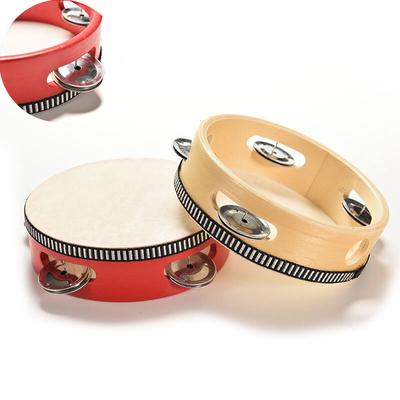 Hand Rattles Drum Wood Drum Musical Instrument Kids Baby Toy Durable Classic Tambourine Toy