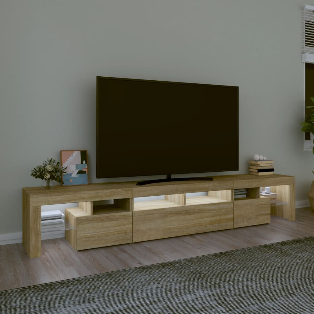 Vidaxl TV Cabinet with LED Lighting, Sonoma Oak, 230X36.5X40 Cm