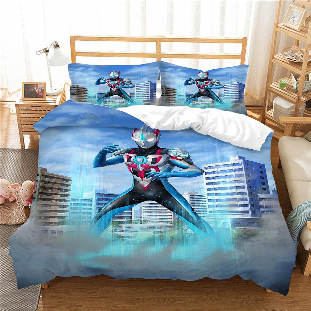 Bedding Cover Suit Ultraman Printing Teens Fashion Bedspread Polyester Pillowcase Home Textiles Duvet Cover