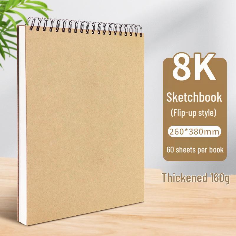 A4 Hardcover Spiral Sketchbook for Art Students & Children, A3/A4/8K Drawing Pad