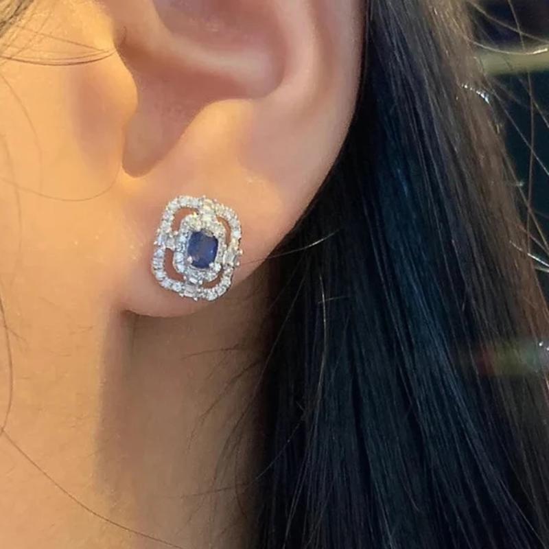 

CAOSHI Graceful Trendy Stud Earrings for Women Brilliant Zirconia Zircon for Engagement Ceremony Delicate Accessories for Lady