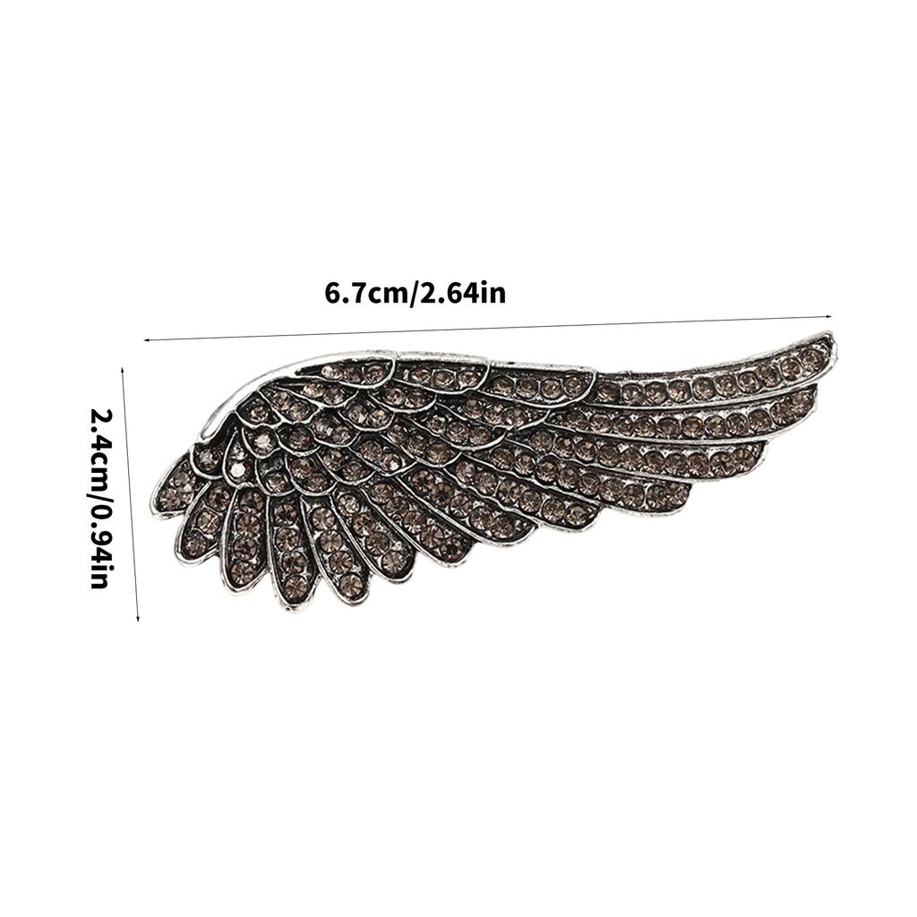 Vintage Angel Wing Brooch With Sparkling Crystals Elegant Feather Lapel Pin Accessories For Party Office Accessories