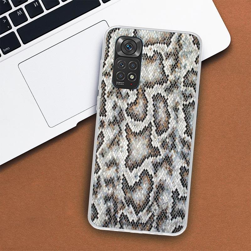 Pink Snake Skin Printing Drawing Phone Case For Xiaomi Redmi Note 14 13 12 12S 11 Pro Plus 11S 10 10S 11T 11E Soft Transparent S