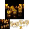 Elegant Set Of 12 Led Electronic Candles With Pvc Hollow Pattern For Weddings And Parties