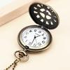 Antique Design Steampunk Clock Necklace Quartz Movement Hollow Chain Watches Flip Bronze Finish Pocket Watch Best Gift