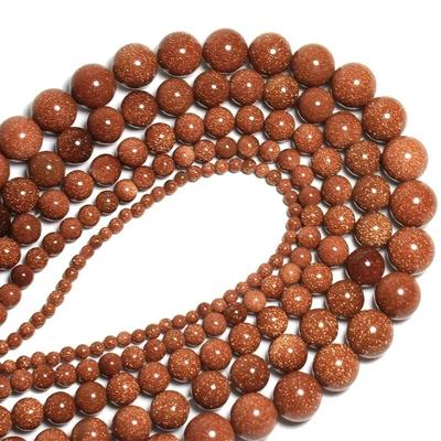 Natural Round Loose Spacer Gold Sandstone Beads for Jewelry Making Diy Handmade Bracelet 4 6 8 10mm