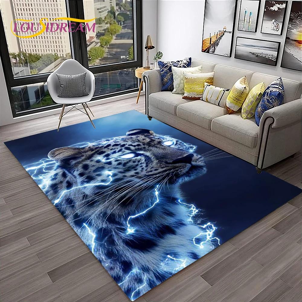 Leopard Cheetah Animals Cartoon Carpet Rug for Home Living Room Bedroom Sofa Doormat Decor,Kid Play Area Rug Non-slip Floor Mat