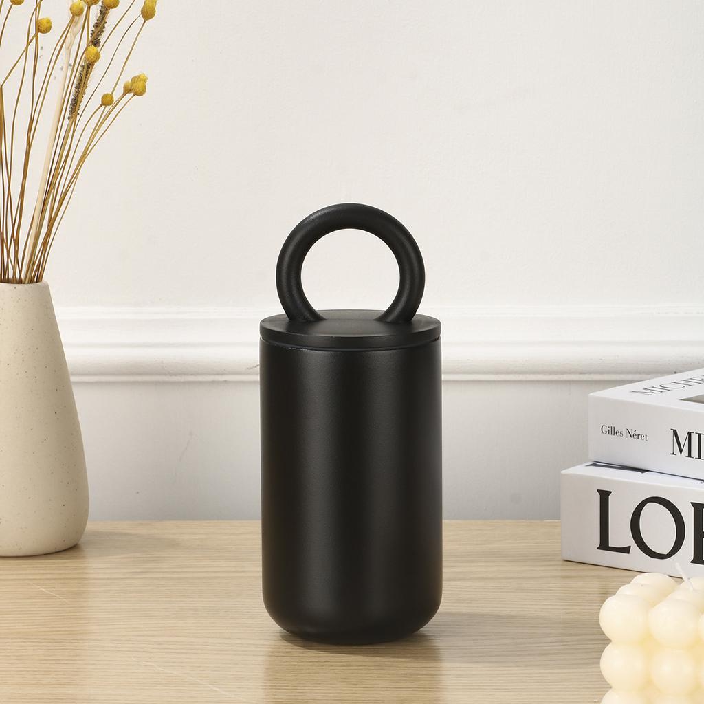 Simple 304 Stainless Steel Portable Coffee Cup Double-layer Vacuum Insulated Cup Portable Cup with Handle Ring