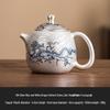 Hand-Painted Silver Dragon Tea Pot Set