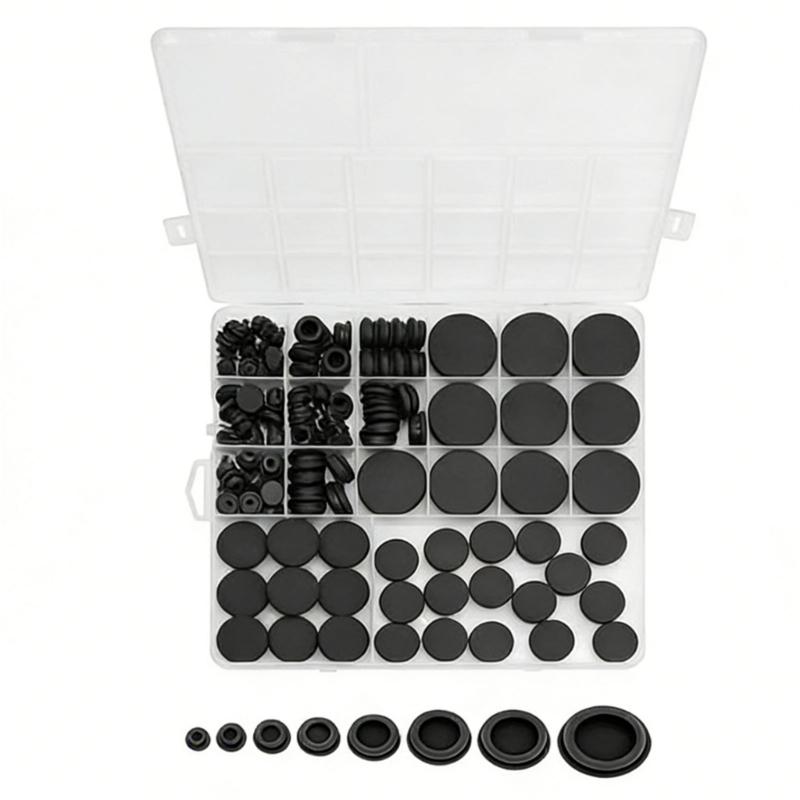 

125Pieces Rubber Plugs for 1/5 1/4 3/8 1/2 5/8 3/4 1 Holes Silicone Durability Smooth Surfaces Easy to Install 1