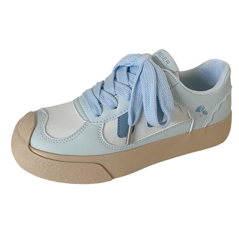 

BE-6781 Латексная стелька/толстая подошва, уродливые милые маленькие белые туфли, женский дизайн 2024 года, новые нишевые кроссовки для сноуборда, немецкие кроссовки 35 синий