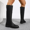 Square Toe But Knee Boots, Women's Autumn and Winter New Thick Legs, Slim Thick Heels, Skinny High Boots, Plush Knight Boots