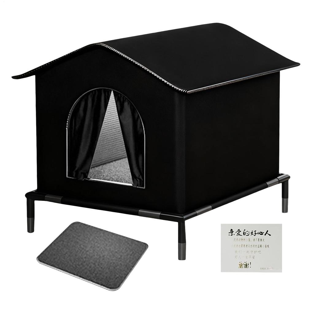 Outdoor Cat House with Elevated Feet &Insulated Foam,Outer waterproof Oxford cloth,for Winter Environment for Small Dogs Kittens