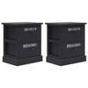 VidaXL 2 Pcs Bedside Tables Black 38x28x45 Cm Paulownia Wood