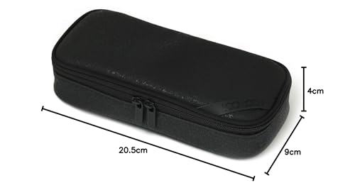 LOONLOON 663 Stone Pencil Case, Black, Large Capacity, Stylish, Two-Story, Multifunctional