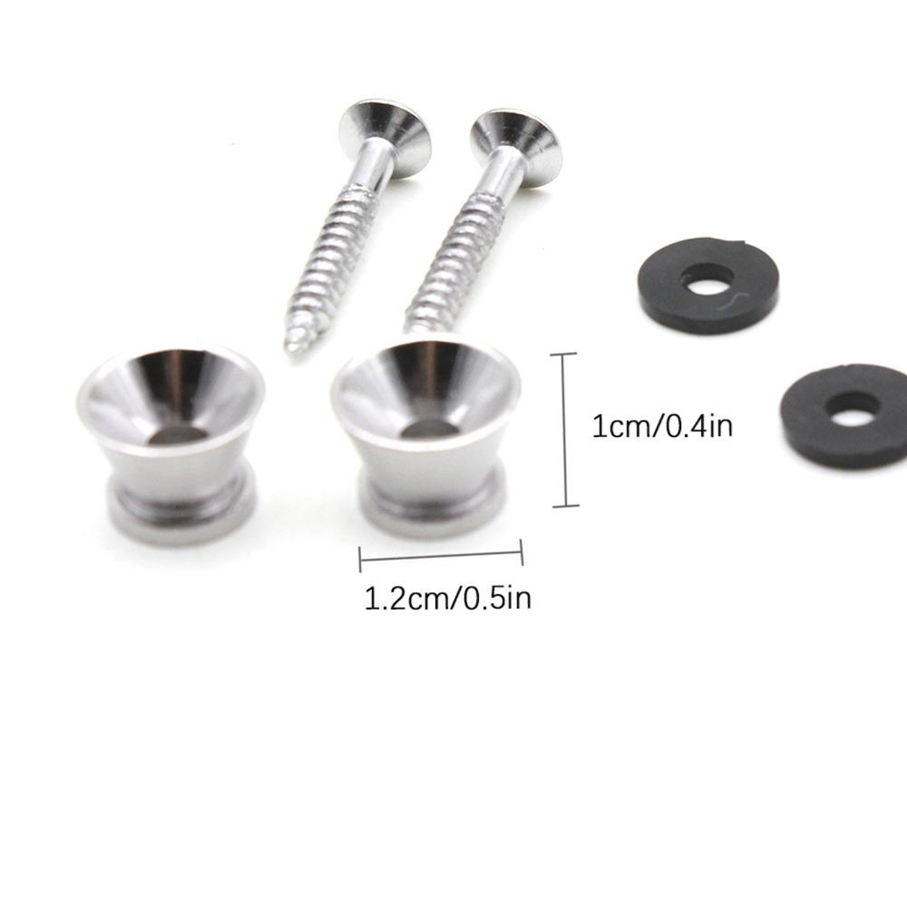 16PCS Black+Silver Guitar Strap Lock Pins Metal Material Universal Guitar Strap Pins For Guitar