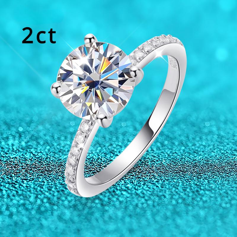 1-3CT D Color Moissanite Ring for Women 925 Sterling Silver Sparkling Lab Diamond Promise Band Valentine's Day Gift GRA