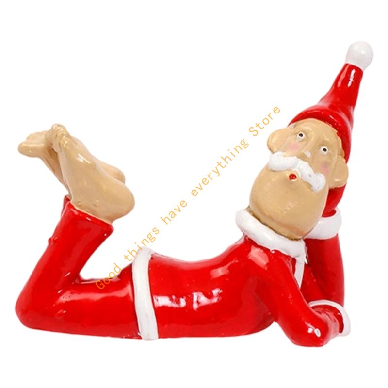 

Santa Figurines Each in Different Poses, Christmas Home Decor, Set of Creative Christmas Small Hand Collectibles Santa for 55KF темного кольору хакі