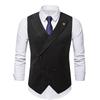 Vintage British Style Double-breasted Men's Suit Vests Wedding Business Party Slim Fit Sleeveless Tuxedo Waistcoat Mens Clothing