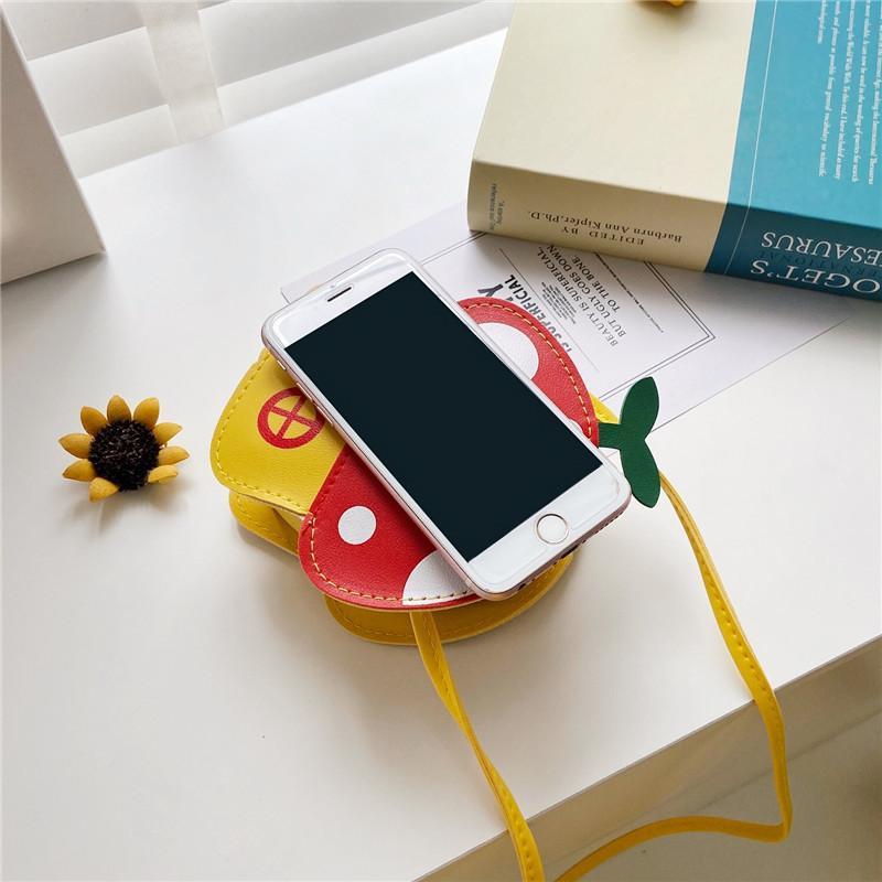 Kids Messenger Bag Cute Cartoon Mushroom House Styling Coin Purse for Baby Girls Fashion Princess Shoulder Bag Girls Gifts
