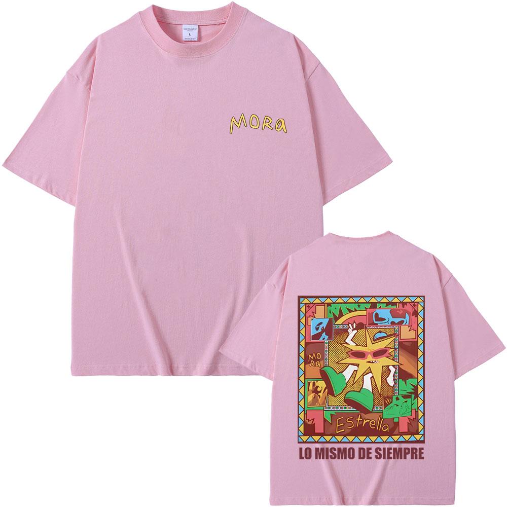 Rapper Mora Lo Mismo De Siempre Grafik T-Shirts Herren Damen Baumwolle Lässig Übergroßes T-Shirt Männlich Hip Hop Mode Popmusik T-Shirt