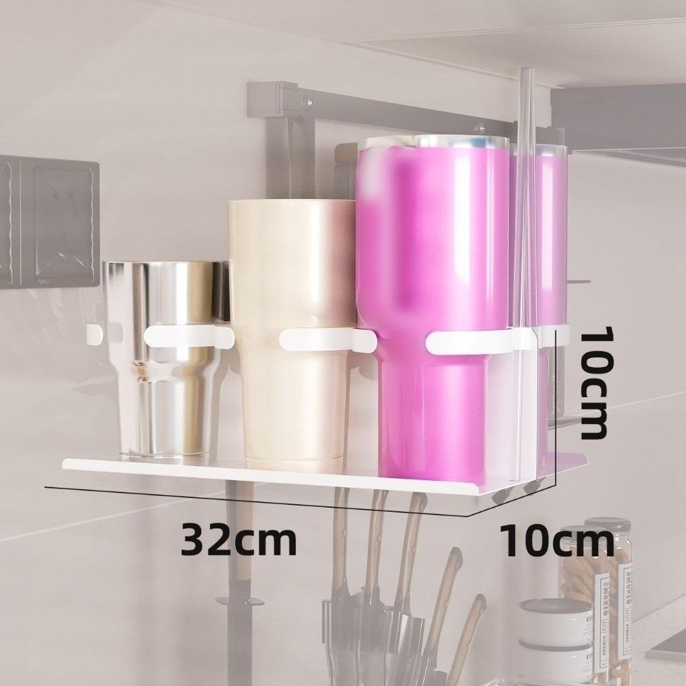 

Кухонная стойка для хранения из углеродистой стали 3 слота Подставка для чашек Портативный органайзер для чашек Домашнее использование белый