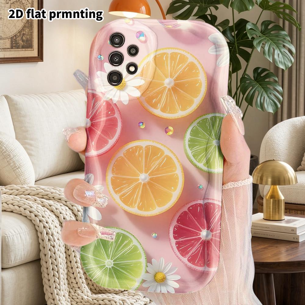Phone Case: 2D Flat Samsung Galaxy A34 A35 M05 M06 S20 S22 S21 FE Plus 5G Protective Case, Couple Style, Fruit Slices, Christmas and Halloween Gifts