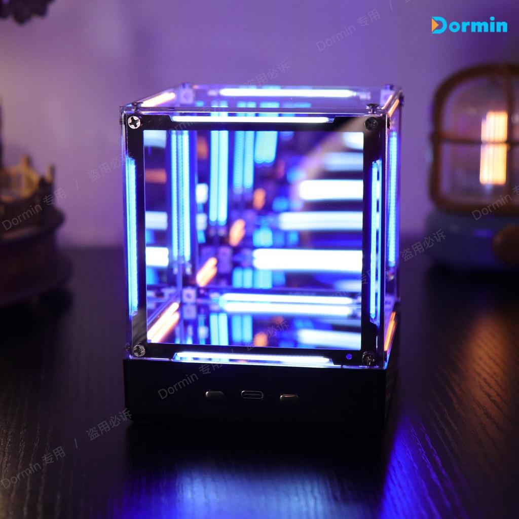 Dormin 4D Space Hypercube Night Light, Creative Atmosphere Lamp, Esports Room Cube Blind Box Figurine, Desk Decorator