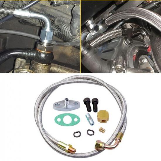 

Oil Feed Oil Return Drain Line Hose Kit On T3 T4 T70 T60 T61 Turbo Turbocharger