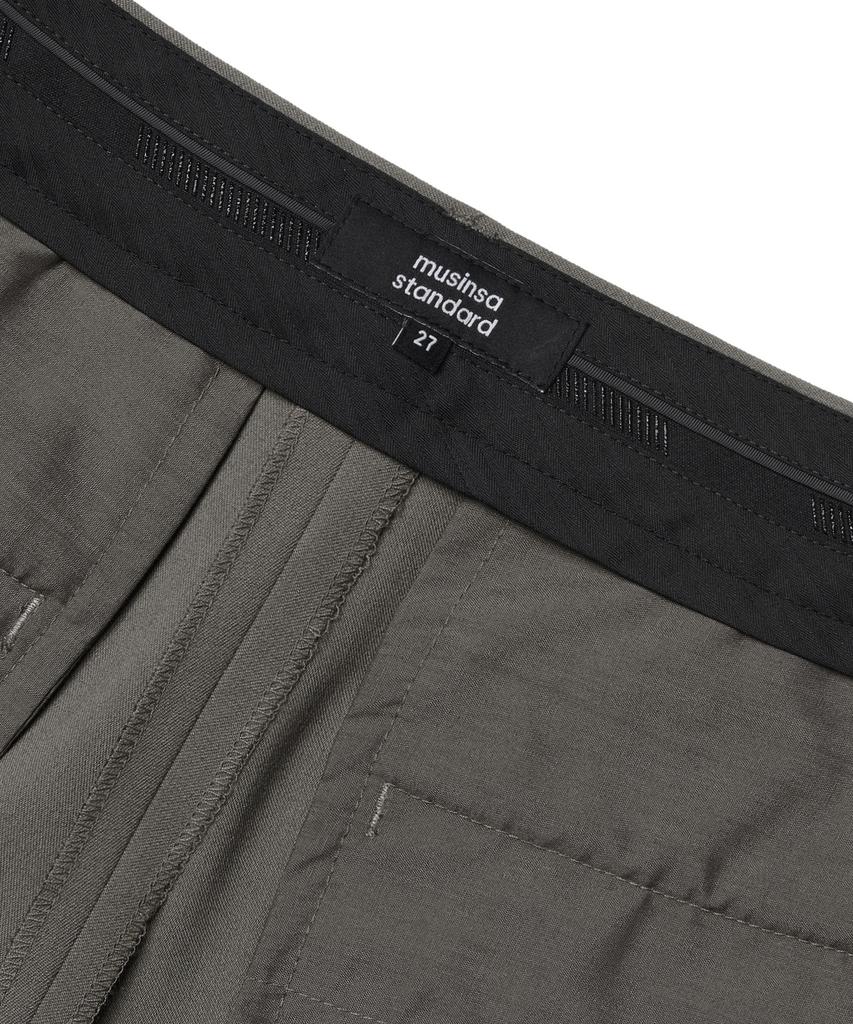 MUSINSA STANDARD WOMAN Women'S Waistbandless Tapered Crop Slacks [Warm Gray]